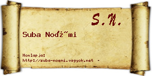 Suba Noémi névjegykártya